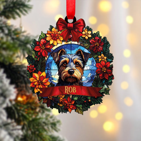 Border Terrier Wreath Christmas Decoration